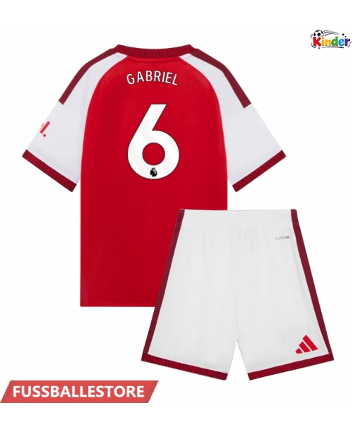 Günstige Arsenal Gabriel Magalhaes #6 Heimtrikotsatz Kinder 2026-27 Kurzarm (+ Kurze Hosen)